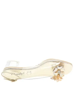 Nu-pieds or à semelle décroché bas avec une boucle à ardillon