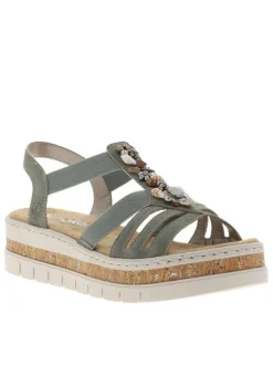 Nu-pieds/sandales femme vert