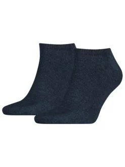 Paire de chaussettes homme bleues unis avec une coupe basse