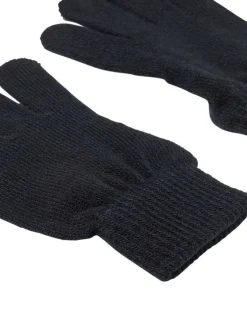 Paire de gants noirs unis avec poignet élastiqué