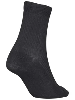 1 paire de chaussettes mi-hautes noires unies avec logo CK imprimé