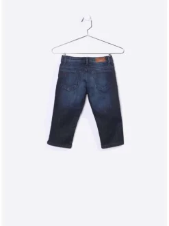 Pantacourt fille bleu