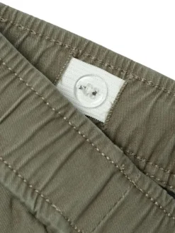 Pantalon cargo en coton kaki uni avec une coupe parachute large