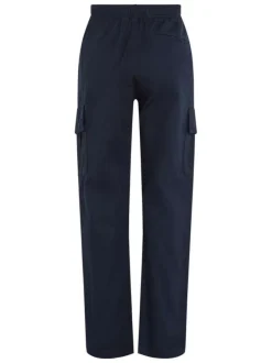 Pantalon Cargo en coton marine uni avec une coupe regular fit