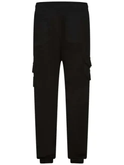 Pantalon cargo noir uni avec une taille élastiquée et une coupe slim