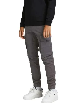 Pantalon Cargo Paul Flake anthracite uni avec une coupe slim