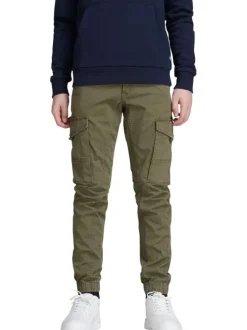 Pantalon Cargo Paul Flake en coton mélangé kaki uni avec une coupe slim