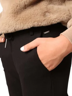 Pantalon Chino noir coupe slim avec cordon de serrage à la taille