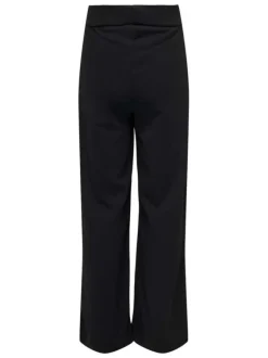 Pantalon Chino noir uni avec une coupe droite et plusieurs boutons