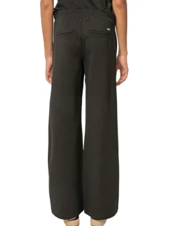 Pantalon chino noir uni pourvu d'un cordon de serrage et d'une coupe droite