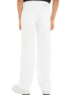 Pantalon en better coton initiative blanc uni avec une coupe regular fit