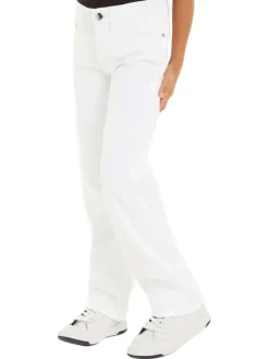 Pantalon en better coton initiative blanc uni avec une coupe regular fit