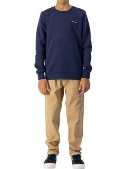 Pantalon en coton camel uni avec une coupe regular fit et poches latérales