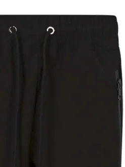 Pantalon jogging noir bicolore avec une taille élastiquée et une coupe slim