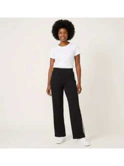 Pantalon Jogging noir uni avec une coupe droite et une taille élastiquée