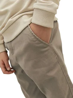 Pantalon Marco Dave en coton chocolat imprimé généraliste coupe chino