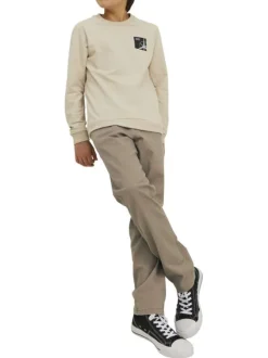 Pantalon Marco Dave en coton chocolat imprimé généraliste coupe chino