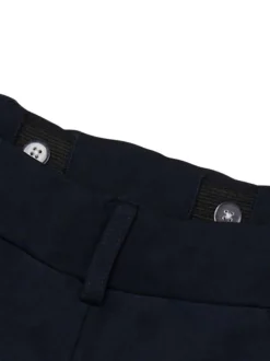 Pantalon marine style jogging avec une coupe slim et liseré en lurex doré