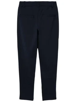 Pantalon marine style jogging avec une coupe slim et liseré en lurex doré