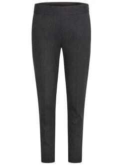 Pantalon anthracite rayé avec une coupe slim et une taille intermédiaire