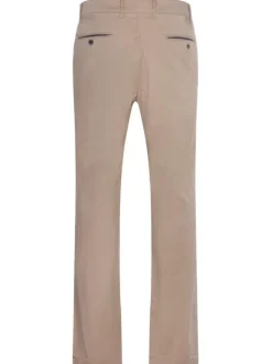 Pantalon beige pour homme uni en coton coupe droite YOUNG