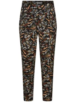 Pantalon blazer noir léopard avec lurex noir brodé dans le tissu