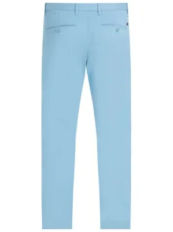 Pantalon Bleeker en coton bleu uni avec une coupe chino et des poches latérales