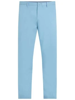Pantalon Bleeker en coton bleu uni avec une coupe chino et des poches latérales