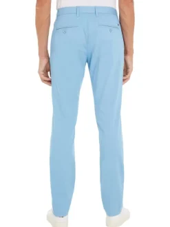 Pantalon Bleeker en coton bleu uni avec une coupe chino et des poches latérales