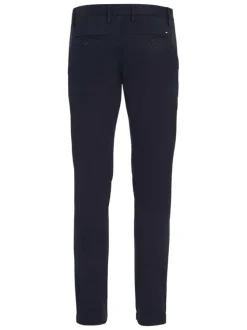 Pantalon Bleeker en coton marine uni avec une coupe chino et poches arrières