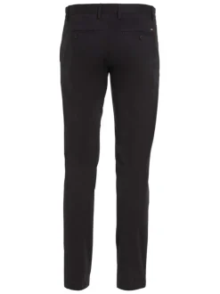 Pantalon Bleeker en coton noir uni avec une coupe chino et logo de la marque
