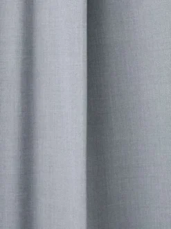 Pantalon bleu gris uni avec une coupe bootcut et une braguette zippée