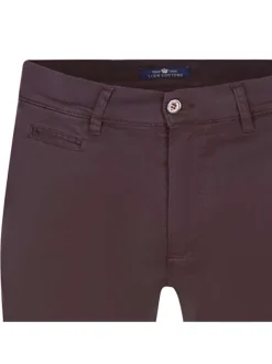 Pantalon bordeaux fantaisie en coton coupe chino