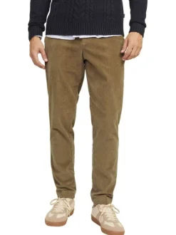 Pantalon camel en coton Chino Ace Corduroy en velours avec une coupe slim