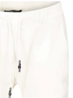 Pantalon Cargo écru uni à coupe slim avec 4 poches à rabat et logo brodé