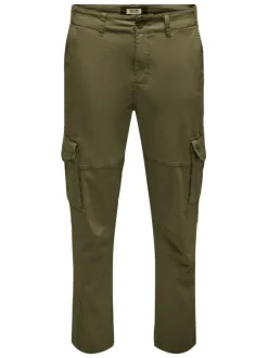 Pantalon Cargo Dean Cargo en coton taupe uni avec une coupe cargo