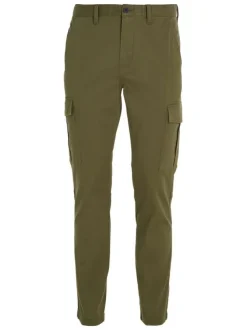 Pantalon cargo en coton biologique kaki avec une coupe regular fit