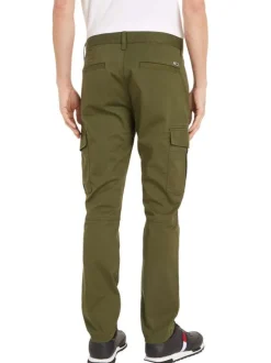 Pantalon cargo en coton biologique kaki avec une coupe regular fit