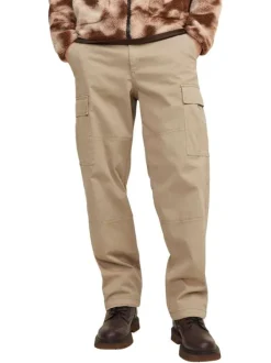Pantalon Cargo en coton en transition beige uni avec une coupe cargo