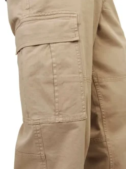 Pantalon Cargo en coton en transition beige uni avec une coupe cargo