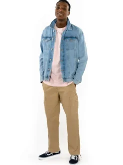 Pantalon Cargo en coton en transition beige uni avec une coupe cargo