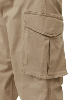 Pantalon Cargo Jpstkane Noah Cuffed Cargo en coton mélangé beige uni