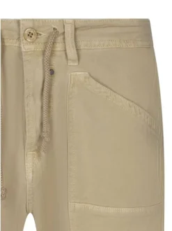Pantalon cargo Kobe en coton beige uni pourvu d'une coupe droite