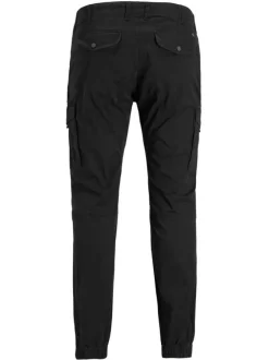 Pantalon cargo noir en coton organique