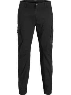 Pantalon cargo noir en coton organique