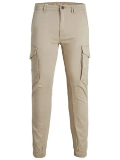 Pantalon cargo Paul coupe slim en coton beige uni