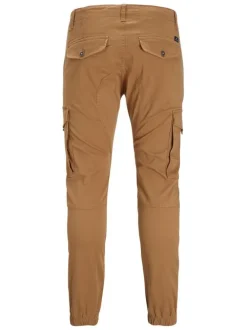 Pantalon cargo Paul Flake camel uni en coton mélangé avec une coupe droite