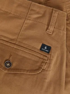 Pantalon cargo Paul Flake camel uni en coton mélangé avec une coupe droite