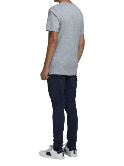 Pantalon cargo Paul Flake marine uni en coton mélangé avec une coupe droite
