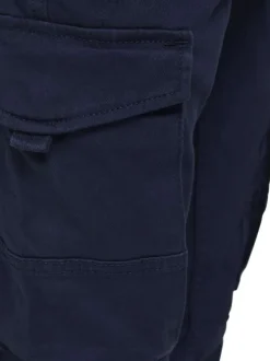 Pantalon cargo Paul Flake marine uni en coton mélangé avec une coupe droite